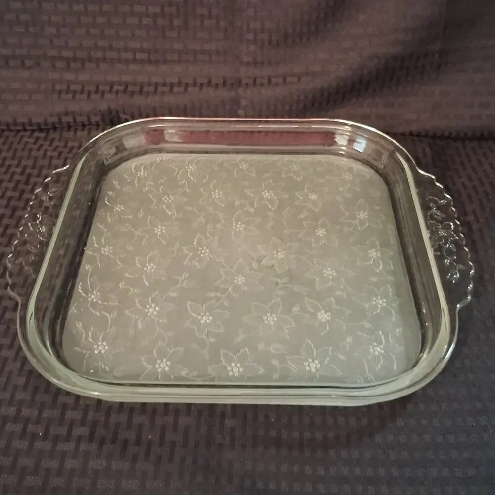 Princess House Fantasia Frosted Bake n' Serve Crystal Tray 536 13